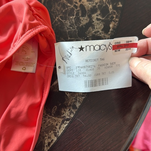 Macy's Vibrant Coral Swim Bottom - Picture 2 of 3